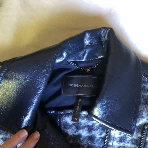 BCBGMaxAzria Madison Navy Moto Jacket - Picture 6 of 6